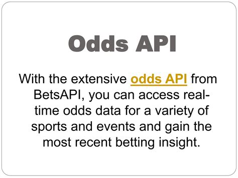 betting odds api|Odds API Services: Real.